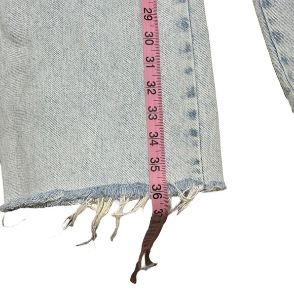 Zara Straight Leg Raw Hem Button Fly Jeans Size 0 - Picture 6 of 12